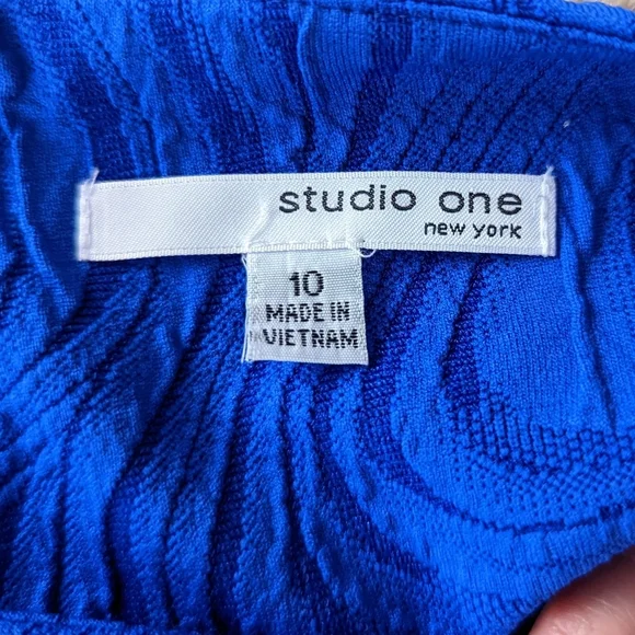 Studio One New York Blue Fit and Flare Dress Size 10 - Picture 5 of 9